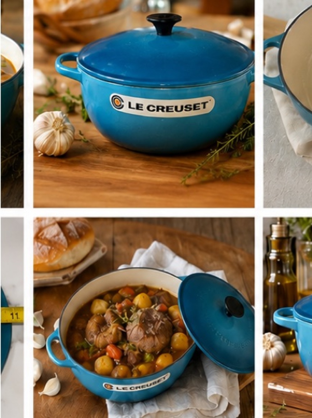 Rare Le Creuset Caribbean Blue 22cm Marmite Dutch Oven Cast Iron France